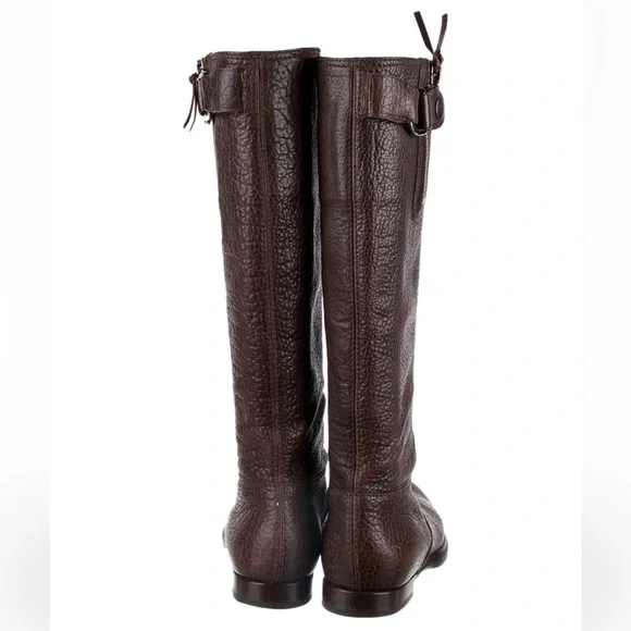 Miu Miu leather printed riding boots